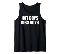 Hot Boys Kiss Boys Bold LGBTQ Pride Flirty Queer Vibe Humor Tank Top