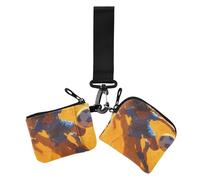 Hot Brown Female Soccer Player Women's Coin Pouches Card Holder Mini Fashion Change Purse Wallet with Wristlet Strap for Woman 2 Pcs, Hot brown female soccer player, One Size, Casual