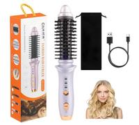 Hot Brush - Thermal Brush Hot Brushes for Hair Styling Hair, for Short Hair Heated Curling Curler Iron Automatic Rotating Hot Air, Mini Small Travel Curlers Round Roller