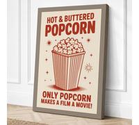 Hot & Buttered Popcorn Canvas Wall Art Print 18x12 Inch