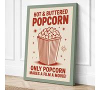 Hot & Buttered Popcorn Canvas Wall Art Print 24x16 Inch