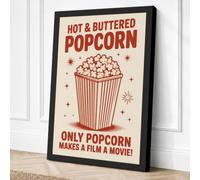 Hot & Buttered Popcorn Canvas Wall Art Print 24x16 Inch