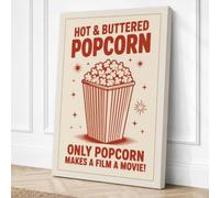 Hot & Buttered Popcorn Canvas Wall Art Print 30x20 Inch