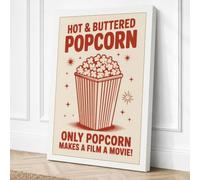 Hot & Buttered Popcorn Canvas Wall Art Print 30x20 Inch