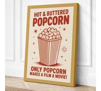 Hot & Buttered Popcorn Canvas Wall Art Print 36x24 Inch