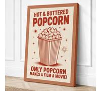 Hot & Buttered Popcorn Canvas Wall Art Print 36x24 Inch