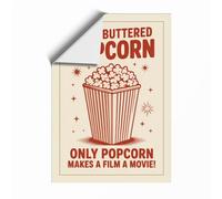 Hot & Buttered Popcorn Vintage Unframed Wall Art Print A2 (59.4×42cm), Wall Decor for Living Room, Bedroom, Office & Home, Art Gift