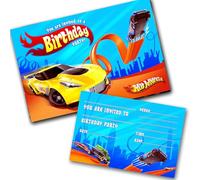 Hot Car Wheels Party Invites Birthday Invitations & Envelopes (WRITE ON) (25 with envelopes)