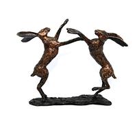 Hot Cast Solid Bronze Boxing Hares
