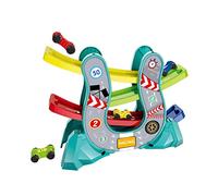 Hot Childrens Assembled Gliding Rail Car Parking Lot Model Combination Educational Toy Set for Kids (Green, One Size)