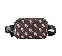 Hot Chili Peppers Seamless Pattern Men Women Fashionable Fanny Pack Waist Bag for Travel Vacation Running, Cute White Cat Astronaut Floating in Space, One Size