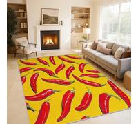 Hot Chilli Floor Mat 40x60 cm, Vegetable Pepper Rugs for Living Room Bedroom, Washable Non Slip Area Rugs, Pattern Small Carpet, Home Decor C29