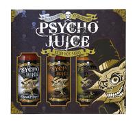 Hot Chilli Sauces Gift Box Set of 3 x 148ml - Extreme Ghost Pepper, Chipotle, Mustard Psycho Juice Brown 3 Pack