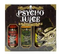 Hot Chilli Sauces Gift Box Set of 3 x 148ml - Habanero, Ghost Pepper, Mustard Ghost Pepper Psycho Juice Brown 3 Pack