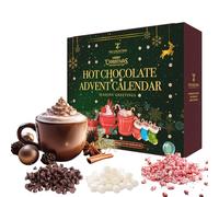 Hot Chocolate Advent Calendar 2024, Christmas | 24 Days Hot Chocolate Gift Set Selection With Mini Marshmallows For Hot Chocolate | Candy Canes | Chocolate Drops | 12 Flavours, Hot Chocolate Gift Sets