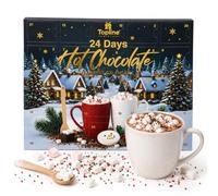 Hot Chocolate Advent Calendar 2026 - 24 Day Christmas Countdown with Flavoured Hot Chocolate Mixes, Marshmallows, Chocolate Bomb, Stirrer & Festive Toppings - Christmas Advent Calendar for Kids