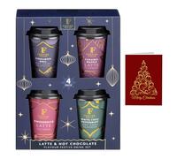 Hot Chocolate & Coffee Selection 4 Pack - Festive Flavoured Drinks Gift Set - Caramel Waffle Latte, Gingerbread Latte, Cinnamon Roll & White Choc Peppermint - Christmas Gifts for Coffee Lovers