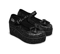 Hot Chocolate Design Chocolaticas Black Glitter Women's Mary Jane Platform Multicoloured HCD 37