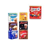 Hot Chocolate Dolce Gusto Compatible Pods - Bounty, Twix, Snickers, Mars, Milky Way, Maltesers, Celebrations - 56 Pods