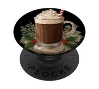 Hot Chocolate Drink Costume in Christmas Mistletoe Look PopSockets Adhesive PopGrip