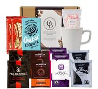 Hot Chocolate Gift Set - Chocolate Gift Hamper Gift set for Women & Men, Hot chocolate powder, With Hot Chocolate Mug, Marshmallows, Biscuits, Chocolate Bar and More, Hamper Gifts