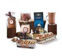 Hot Chocolate Gift Set - Drinking Choc, Mini Marshmallows, Clotted Cream, Biscuits & Choco Treats - Christmas Hamper for Couples, Chocolate Gifts for Women - by Hay Hampers