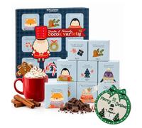 Hot Chocolate Gift Set for Christmas - Santa & Friends 9 x 28g Assorted Flavors Hot Chocolate Gift with Topline Tree Decoration - Great Gift for Christmas Eve Stocking Fillers, Secret Santa Gifts
