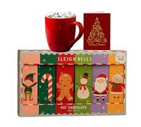Hot Chocolate Gift Set- Hot Chocolate Crackers Selection 120g - 6 Assorted Flavours - Festive Cocoa Drink Gift Set for Christmas, Stocking Fillers & Winter Nights