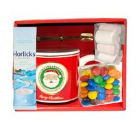 Hot Chocolate Gift Set with Mug, Horlicks, Marshmallows, Candies, and Spoon - Red or Green Options (1, Green Face)