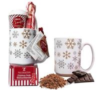 Hot Chocolate Gift Set With Mug - Hot Chocolate Set With Hot Chocolate Sachets - Mini Marshmallows, Candy Canes, Travel Cup -Gifts for Women, Mens Gifts -Vegan Chocolate Gift Set (WITH SOCKS)