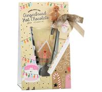 Hot Chocolate Glass Silicone Spoon Set - Gingerbread - Perfect To Enjoy On A Festive Evening - Includes: 1 X Glass, 1 X Snowflake Spoon