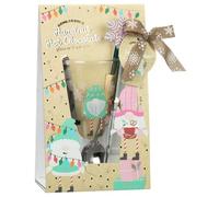 Hot Chocolate Glass Silicone Spoon Set - Snowflake Ideal Xmas Delicious Gift for Friends and Family - A11