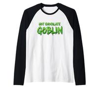 Hot Chocolate Goblin Holiday Season Cocoa Sipping Drink Raglan Baseball Tee