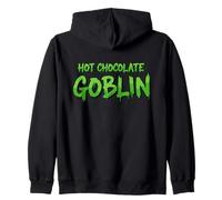 Hot Chocolate Goblin Holiday Season Cocoa Sipping Drink Zip Hoodie