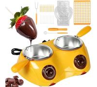 Hot Chocolate Maker Machine, 250/500g Chocolate Melting Pot with Mold Tools, 45℃/70℃ Temperature Control, Double Pot for Baking and DIY Gourmet Treats