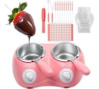 Hot Chocolate Maker Machine, 250/500g Chocolate Melting Pot with Mold Tools, 45℃/70℃ Temperature Control, Double Pot for Baking and DIY Gourmet Treats