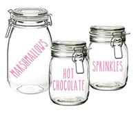 Hot Chocolate, Marshmallows, Sprinkles - Set of Vinyl Sticker Decal Labels for Jars Containers, Kitchen, Pantry, Organisation. Cocoa (Large - 6cm Tall Capital Letter Height, Red)