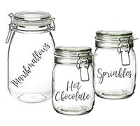 Hot Chocolate, Marshmallows, Sprinkles, Set of Vinyl Sticker Decal Labels for Jars Containers, Kitchen, Pantry, Organisation (Large - 6cm Tall Capital Letter Height, Red)