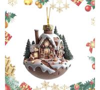 Hot Chocolate Ornaments for Christmas Tree, Hot Cocoa Cup, Christmas Decorations | Christmas Snowhouse Mug with Hot Chocolate, 2D Acrylic Christmas Ornaments | Coffee Decoration, Christmas