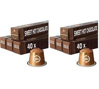 HOT CHOCOLATE Pods | Compatible with Nespresso | 40 Alu Capsules | Perfect for a Delicious Café Mocha (Pack of 2)