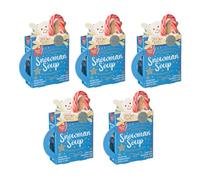 Hot Chocolate Snowman Soup 47g x Pack of 5 - White Chocolate - Simply Pour the Ingredients Into a Cup, Add Hot Water or Milk, and Stir Using the Included Candy Cane for a Delicious Flavoured Beverage