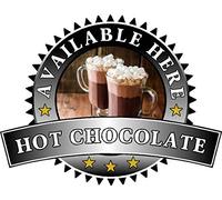 Hot Chocolate Sold Here Sticker - Sandwich Catering Sign Cafe Restaurant Vinyl Decal (Medium 210 x 285mm, Black)