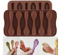 Hot Chocolate Spoon Mould - Silicone Shaped Mould for Hot Cocoa, Coffee & Butterscotch - Handmade Chocolate Stirring Spoons