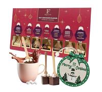 Hot Chocolate Spoons Gift for Stocking Fillers - Festive Selection of 7 Delicious Hot Chocolate Stirring Spoons with Topline Tree Decoration. Hot Great Christmas Gifts for Kids, Secret Santa Gifts