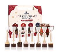Hot Chocolate Spoons Gift for Stocking Fillers - Festive Selection of 8 Delicious Hot Chocolate Stirring Spoons. Great Christmas Gift for Kids