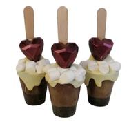 Hot Chocolate Stirrers Spoons Sticks set of 6 with Marshmallow & Heart Gourmet Chocolate Spoon for Stirring. Handmade Individually Wrapped Gift for Chocolate Lovers