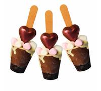 Hot Chocolate Stirrers with Hearts | Belgian Milk Chocolate with Marshmallows | Valentine’s Day Gift | Handmade Gourmet Treat set of 6