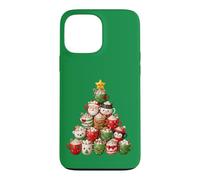 Hot Cocoa Mugs Christmas Tree Cute Holiday Character Stack Case for iPhone 13 Pro Max