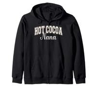 Hot Cocoa Nana Chocolate Lover Varsity Letters Zip Hoodie