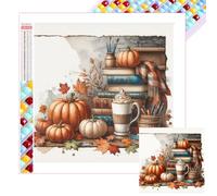 Hot Cocoa with Book 5D DIY Square Full Drill Dimond Paintings Wall Decor35x35cm